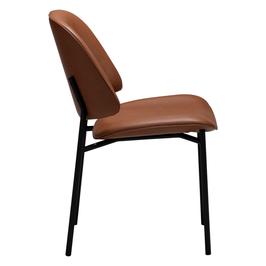 DANFORM OHMY spisebordsstol - cognac kunstlder og sort stl