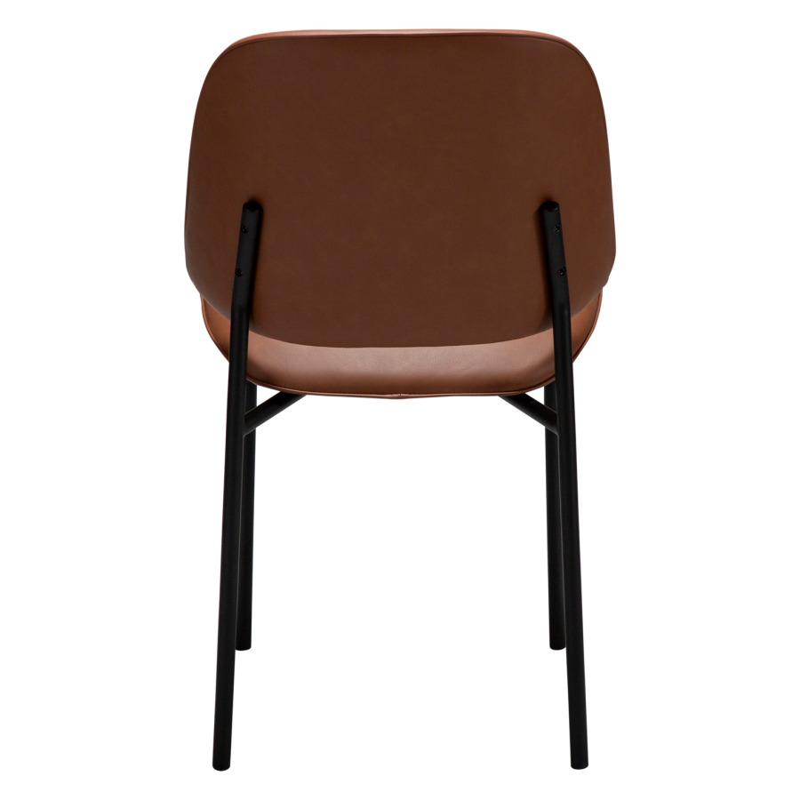 DANFORM OHMY spisebordsstol - cognac kunstlder og sort stl