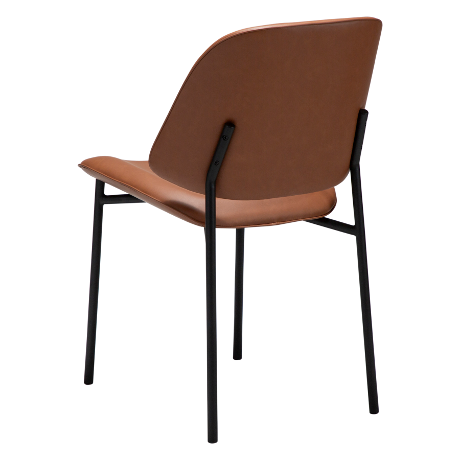 DANFORM OHMY spisebordsstol - cognac kunstlder og sort stl