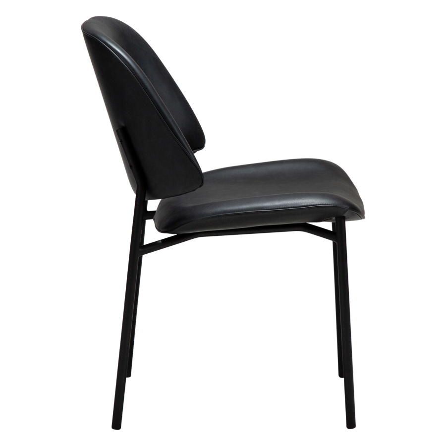 DANFORM OHMY spisebordsstol - Ravn sort kunstlder og sort stl
