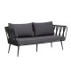 BLOOMINGVILLE Pavone havesofa, m. armln og mrkegr puder - sort polyesterreb og sort metal