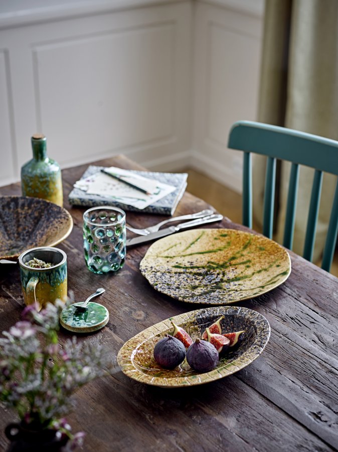 CREATIVE COLLECTION Larken Serveringsfad, Sort, Stentj