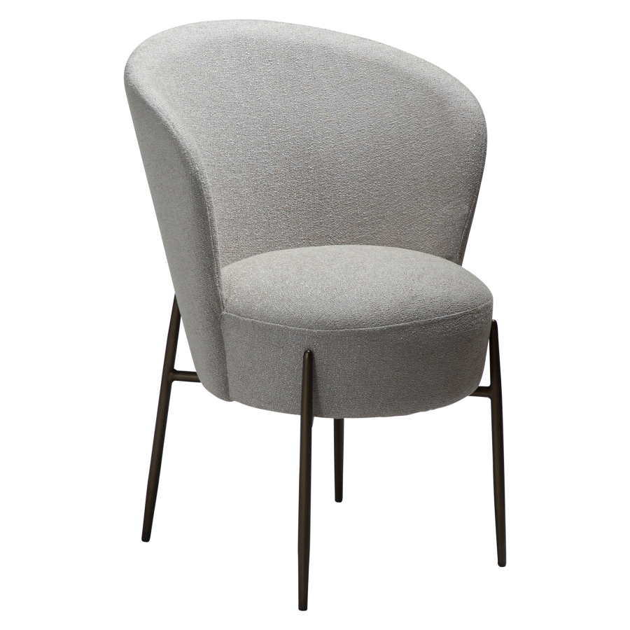 DAN-FORM ORBIT Stol Cashmere bouclé stof m. sorte metal ben