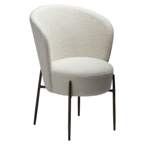 DAN-FORM ORBIT Stol Due RPES bouclé m. antikke messing ben