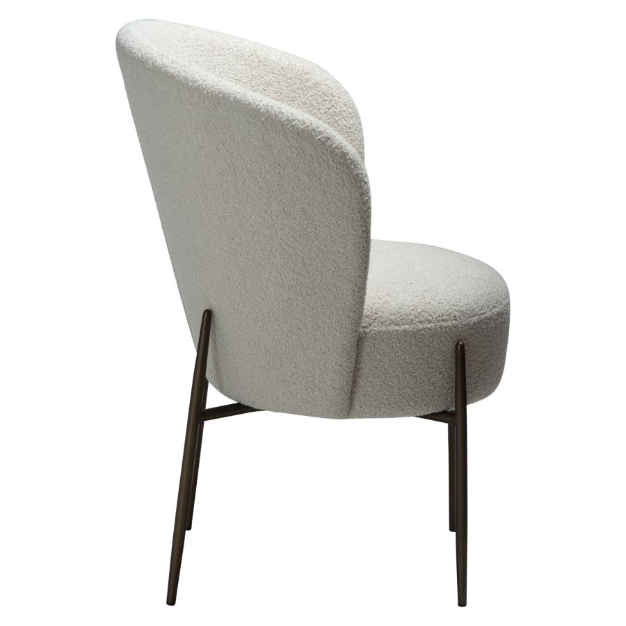 DAN-FORM ORBIT Stol Due RPES bouclé m. antikke messing ben