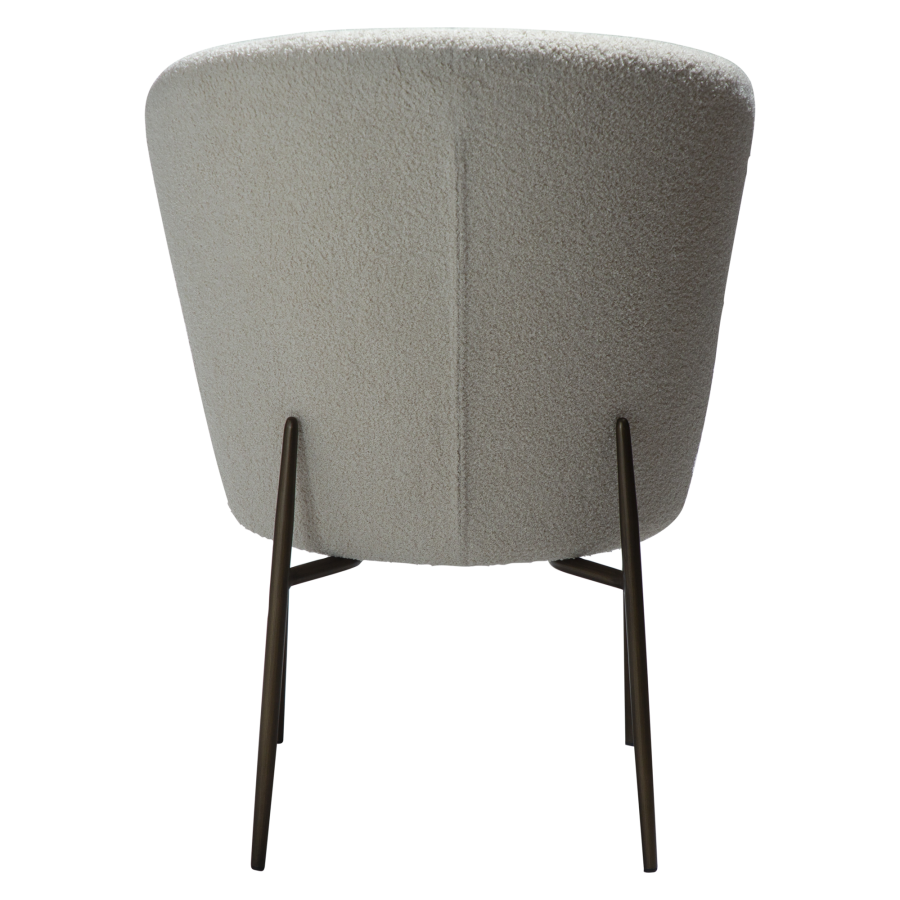 DAN-FORM ORBIT Stol Due RPES bouclé m. antikke messing ben