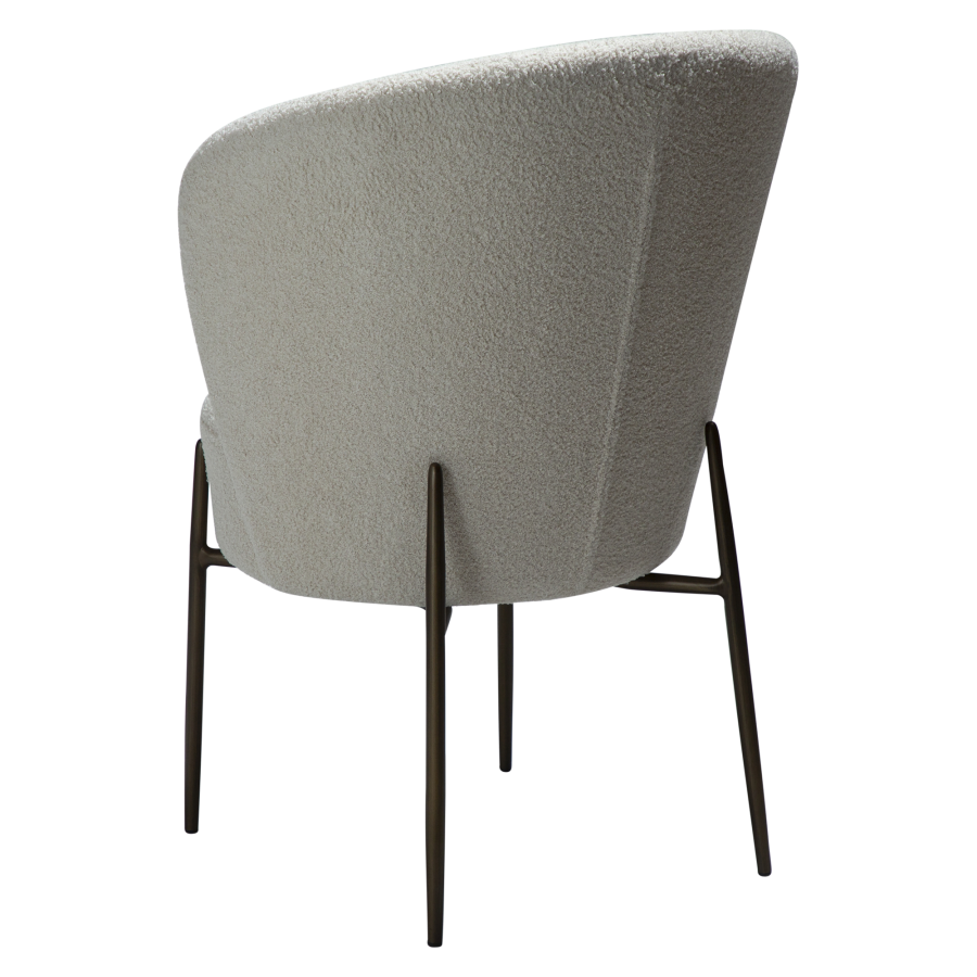 DAN-FORM ORBIT Stol Due RPES bouclé m. antikke messing ben