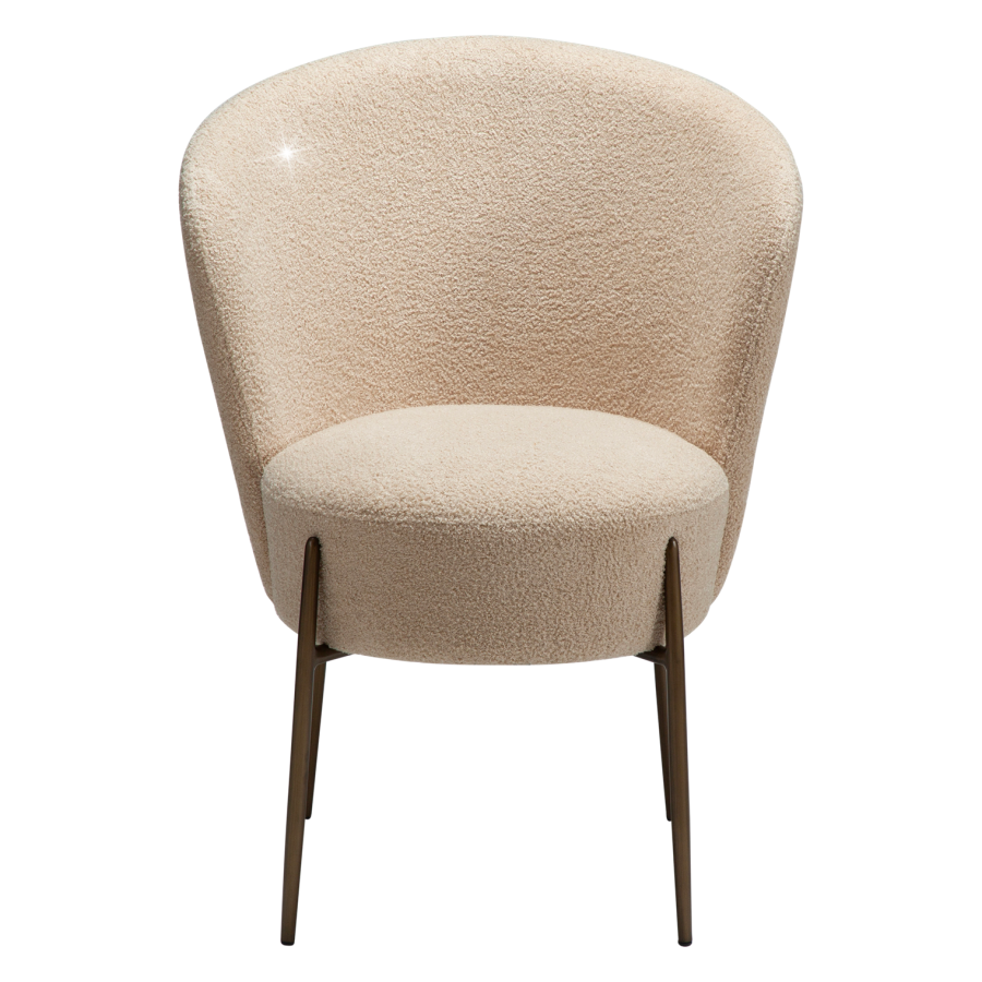 DANFORM Orbit spisebordsstol - matteret mandel RPES boucléstof m. glimmer og antik messing stl