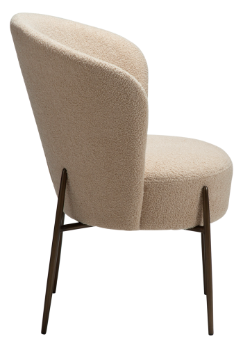 DANFORM Orbit spisebordsstol - matteret mandel RPES boucléstof m. glimmer og antik messing stl