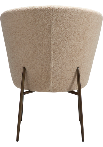 DANFORM Orbit spisebordsstol - matteret mandel RPES boucléstof m. glimmer og antik messing stl