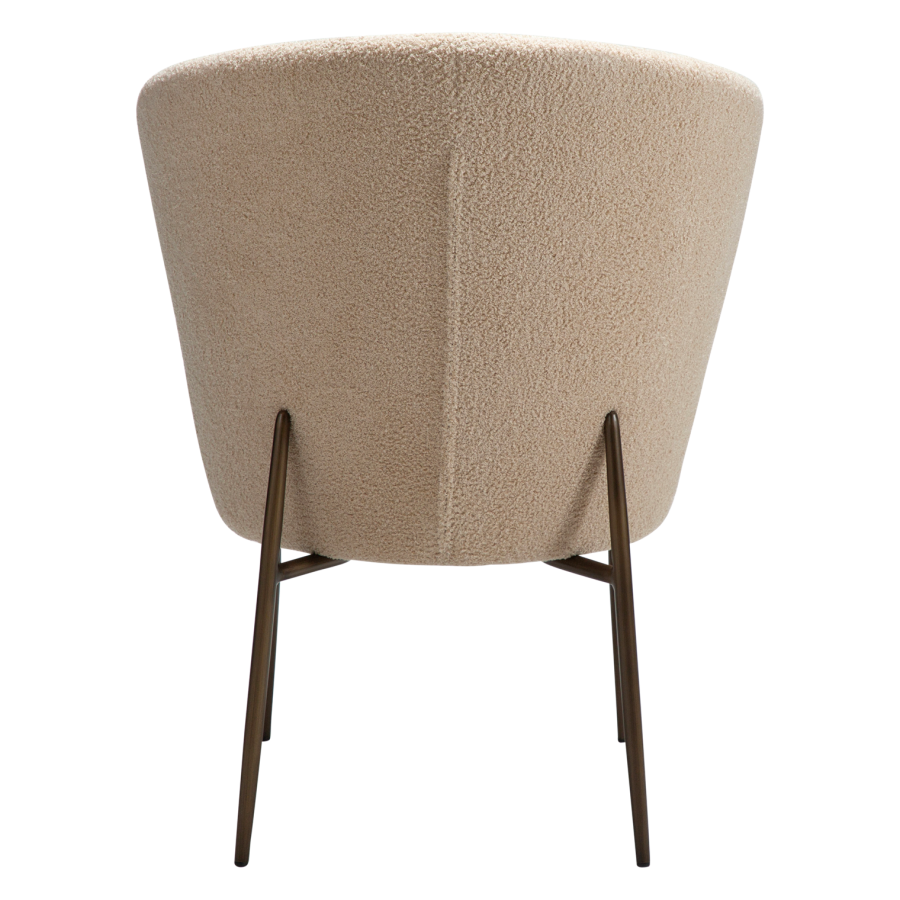 DANFORM Orbit spisebordsstol - matteret mandel RPES boucléstof m. glimmer og antik messing stl