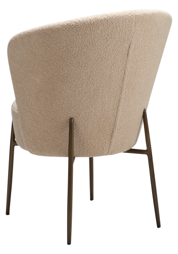 DANFORM Orbit spisebordsstol - matteret mandel RPES boucléstof m. glimmer og antik messing stl