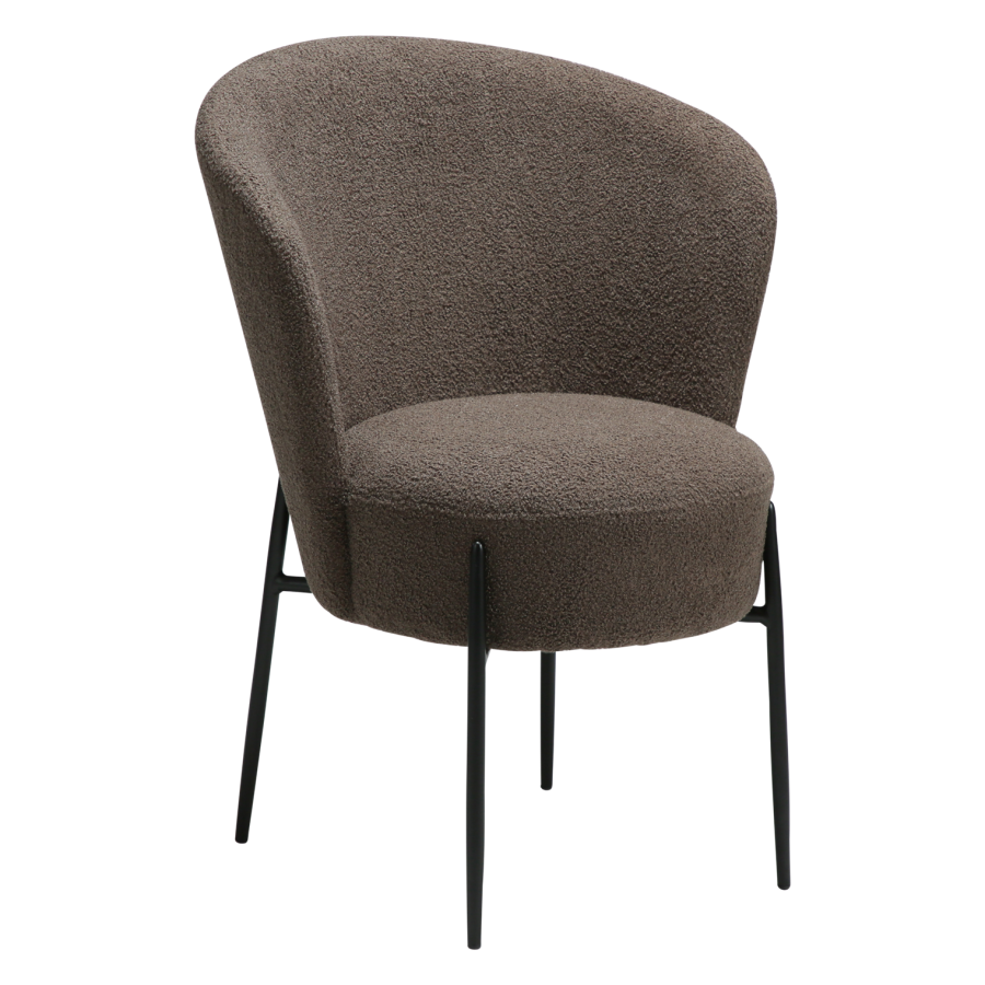 DANFORM Orbit spisebordsstol - Major brun RPES boucléstof og sort stl