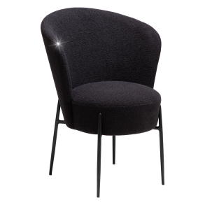 DANFORM Orbit spisebordsstol - Obsidian sort RPES boucléstof m. glimmer og sort stl