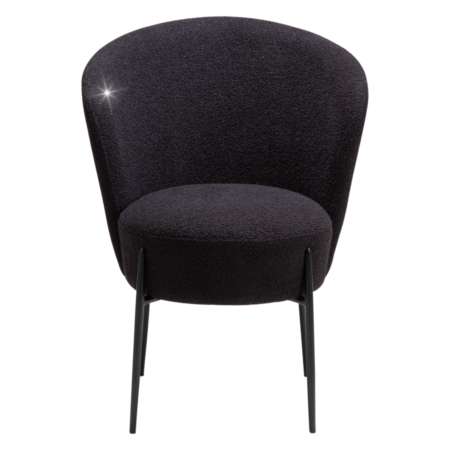 DANFORM Orbit spisebordsstol - Obsidian sort RPES boucléstof m. glimmer og sort stl