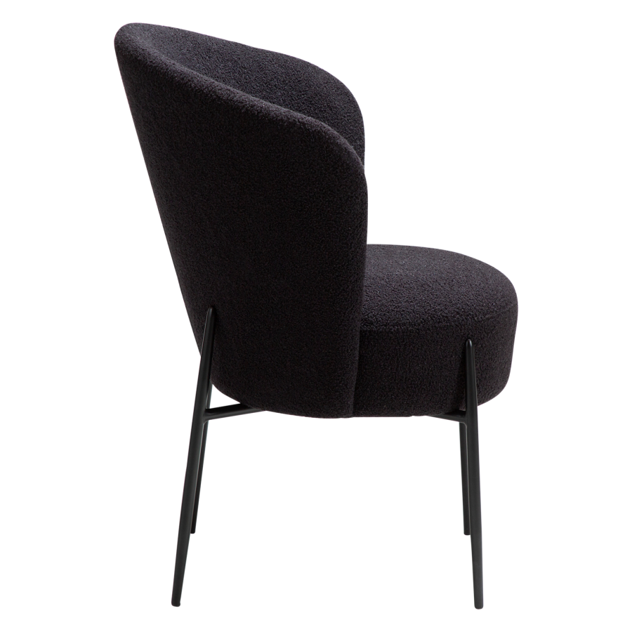 DANFORM Orbit spisebordsstol - Obsidian sort RPES boucléstof m. glimmer og sort stl