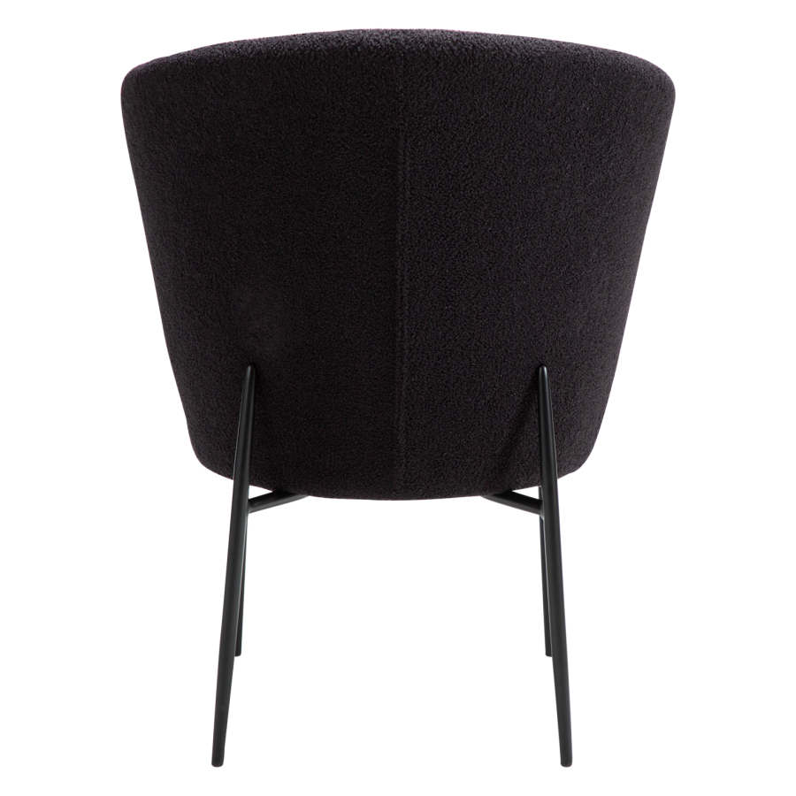 DANFORM Orbit spisebordsstol - Obsidian sort RPES boucléstof m. glimmer og sort stl