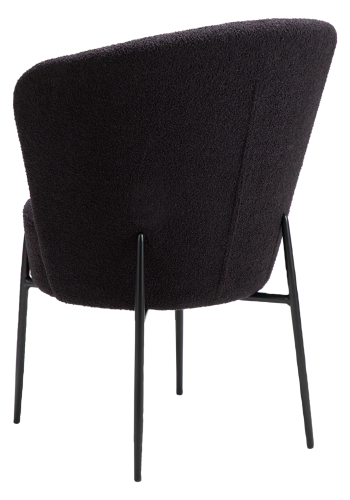 DANFORM Orbit spisebordsstol - Obsidian sort RPES boucléstof m. glimmer og sort stl