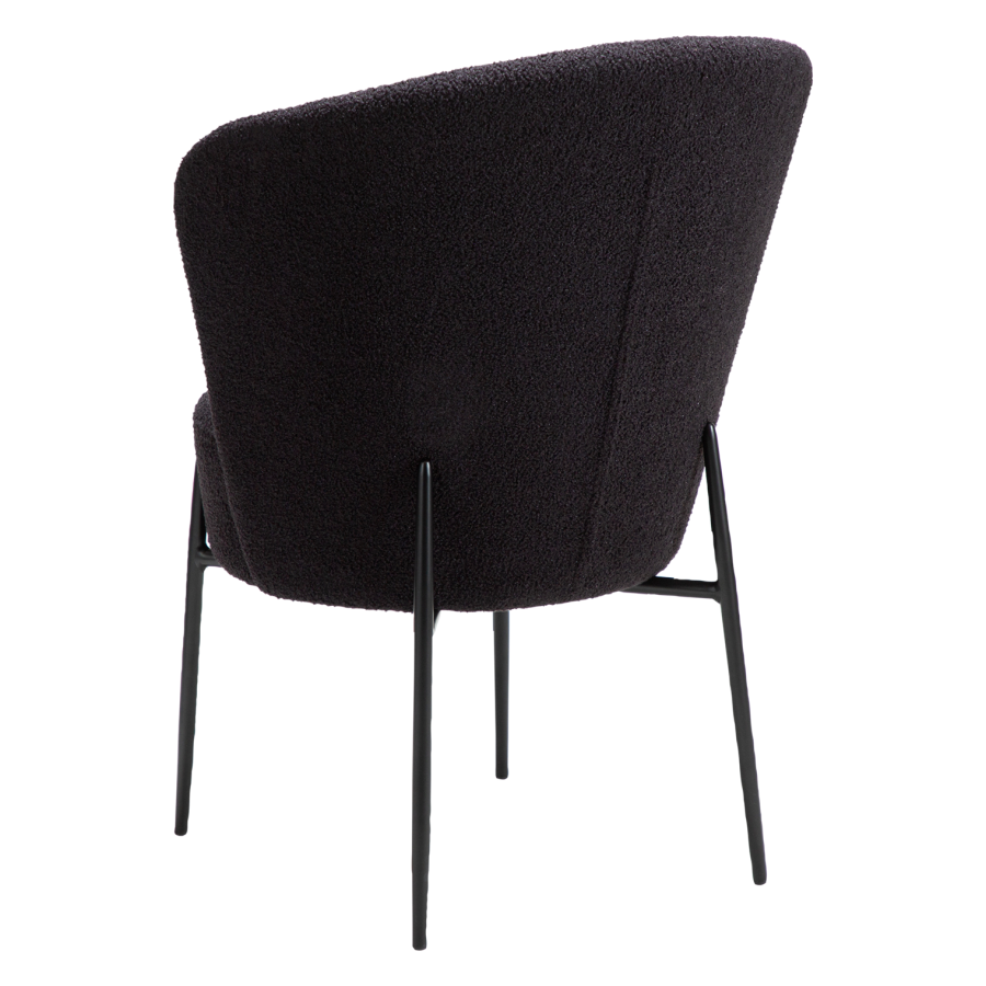 DANFORM Orbit spisebordsstol - Obsidian sort RPES boucléstof m. glimmer og sort stl