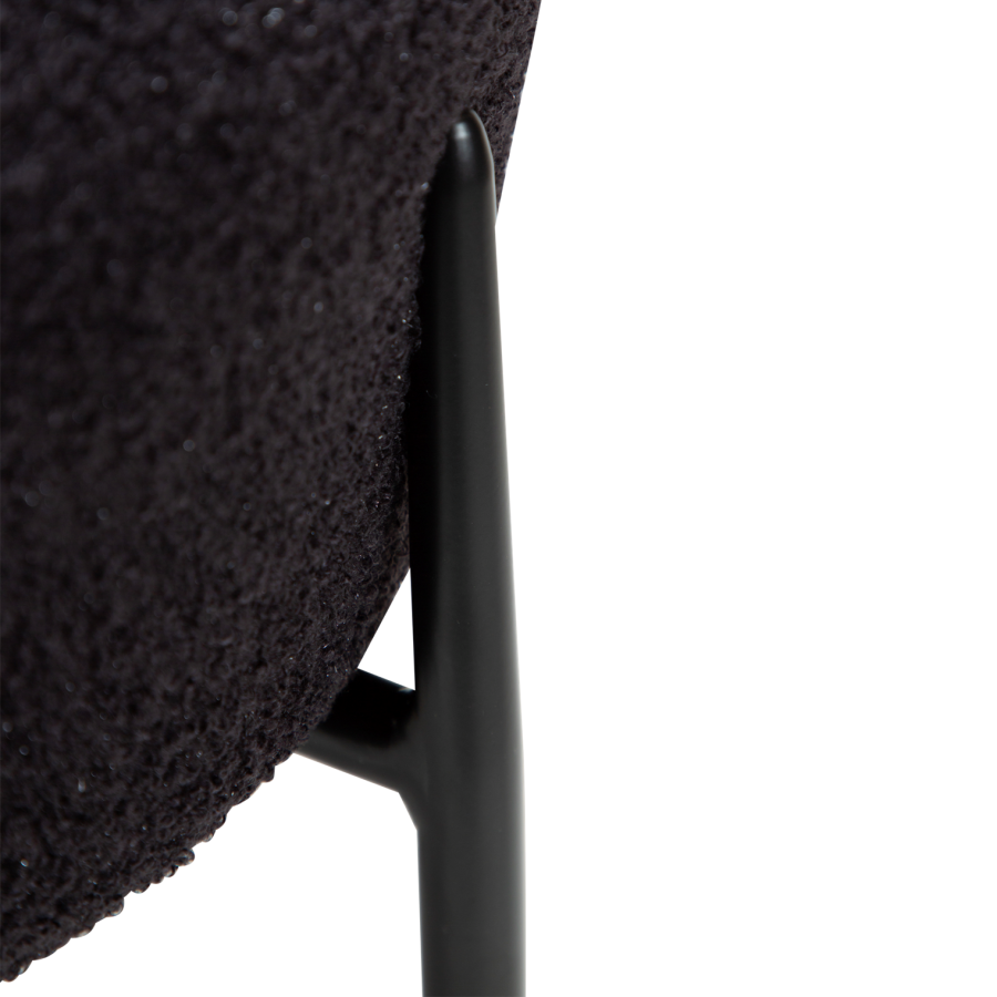 DANFORM Orbit spisebordsstol - Obsidian sort RPES boucléstof m. glimmer og sort stl