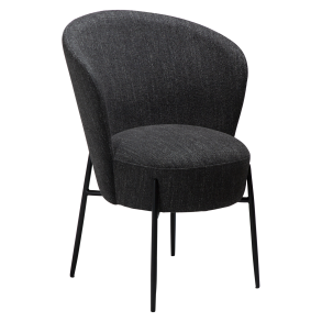 DAN-FORM ORBIT Stol Raven sort bouclé stof m. sorte metal ben