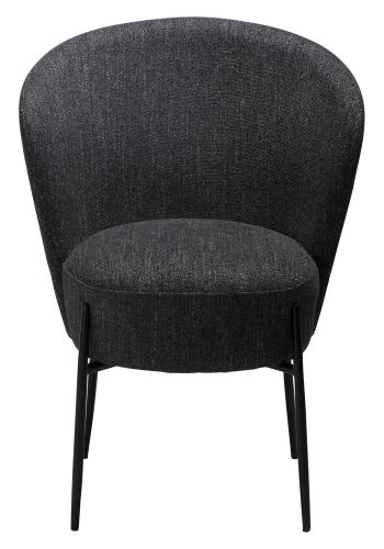 DAN-FORM ORBIT Stol Raven sort bouclé stof m. sorte metal ben