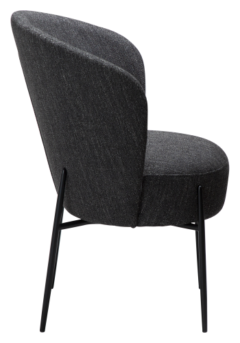 DAN-FORM ORBIT Stol Raven sort bouclé stof m. sorte metal ben