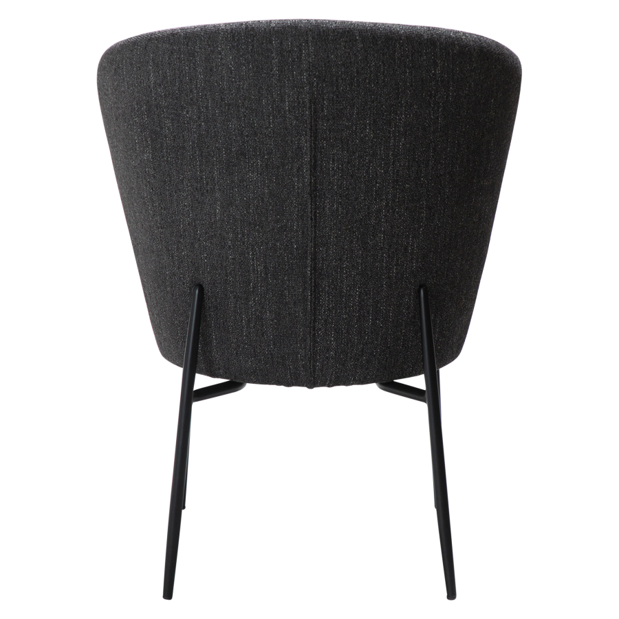 DAN-FORM ORBIT Stol Raven sort bouclé stof m. sorte metal ben