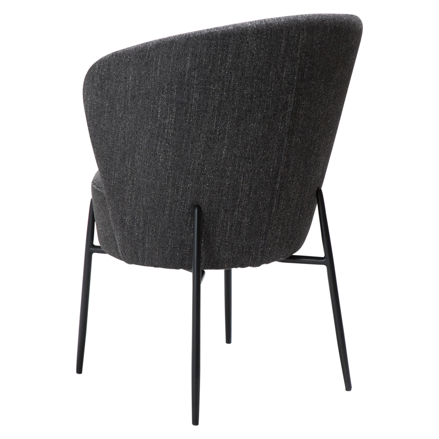 DAN-FORM ORBIT Stol Raven sort bouclé stof m. sorte metal ben