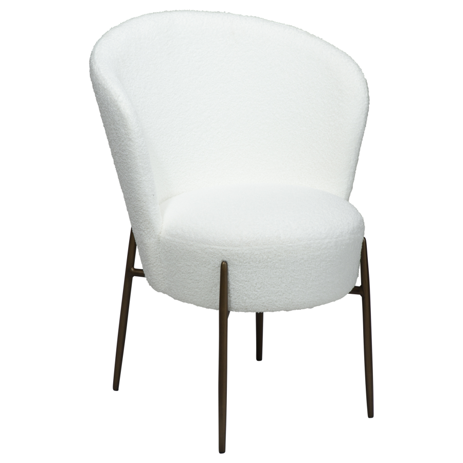 DAN-FORM ORBIT Stol Snow RPES bouclé m. antikke messing ben