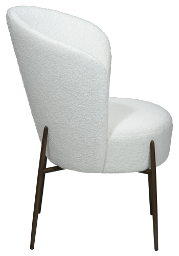 DAN-FORM ORBIT Stol Snow RPES bouclé m. antikke messing ben