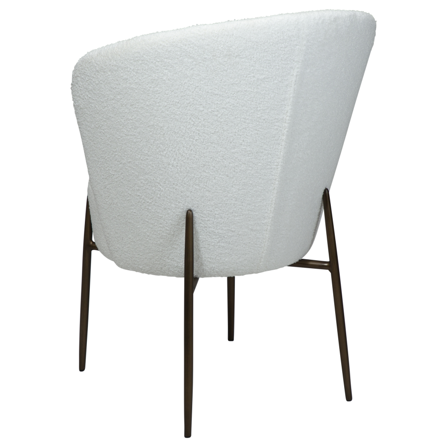 DAN-FORM ORBIT Stol Snow RPES bouclé m. antikke messing ben