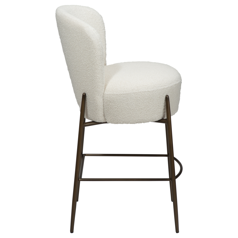 DAN-FORM ORBIT Bordskammel Dove RPES bouclé med antikke messingben