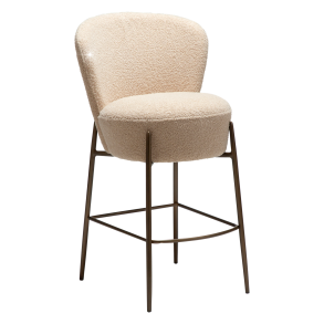 DANFORM Orbit counterstol, m. rygln - matteret mandel RPES boucléstof glimmer og antik messing stl