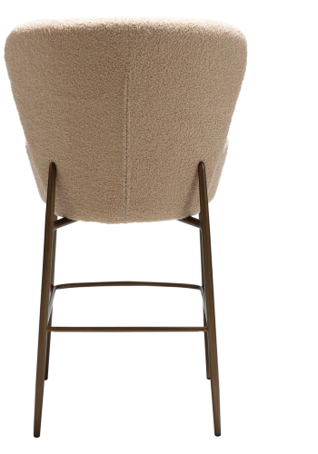 DANFORM Orbit counterstol, m. rygln - matteret mandel RPES boucléstof glimmer og antik messing stl