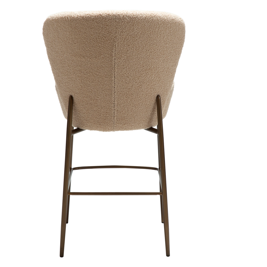 DANFORM Orbit counterstol, m. rygln - matteret mandel RPES boucléstof glimmer og antik messing stl