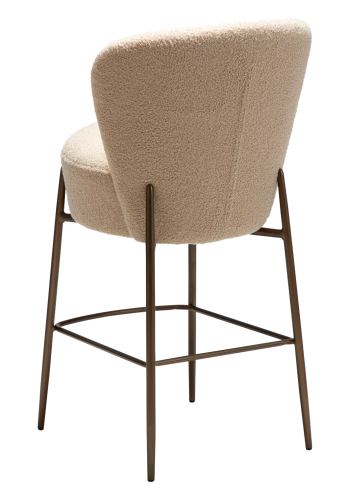 DANFORM Orbit counterstol, m. rygln - matteret mandel RPES boucléstof glimmer og antik messing stl