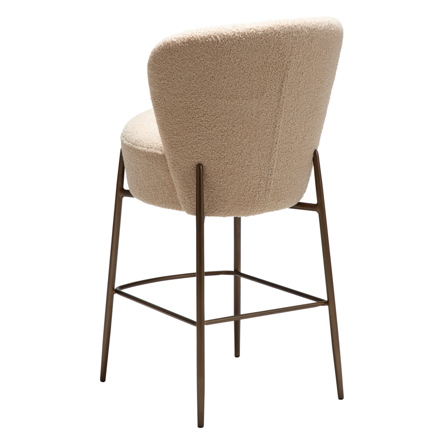 DANFORM Orbit counterstol, m. rygln - matteret mandel RPES boucléstof glimmer og antik messing stl