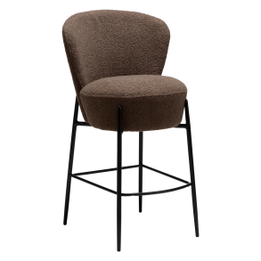 DANFORM Orbit counterstol, m. rygln og fodsttte - Major brun RPES boucléstof og sort stl