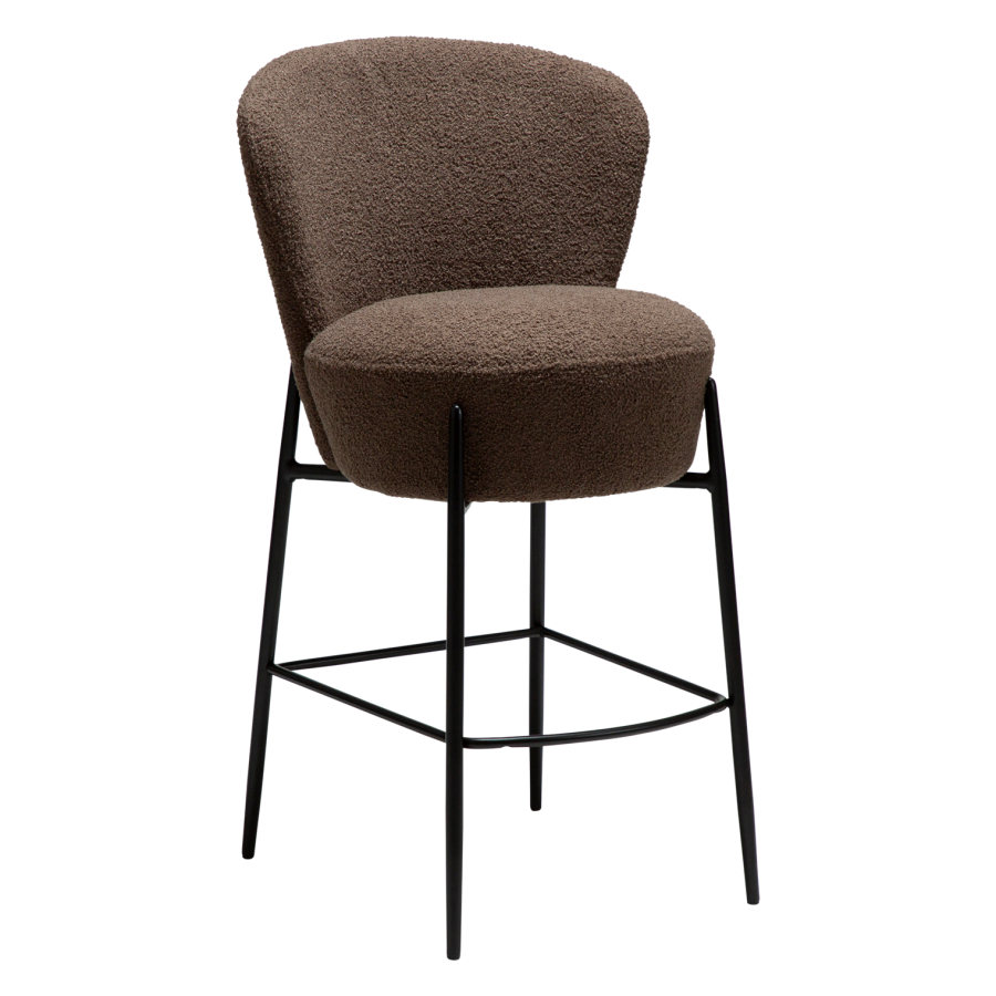 DANFORM Orbit counterstol, m. rygln og fodsttte - Major brun RPES boucléstof og sort stl