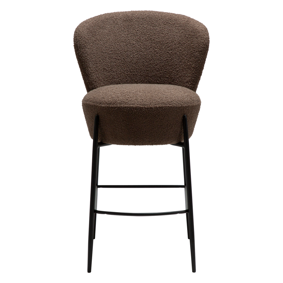 DANFORM Orbit counterstol, m. rygln og fodsttte - Major brun RPES boucléstof og sort stl