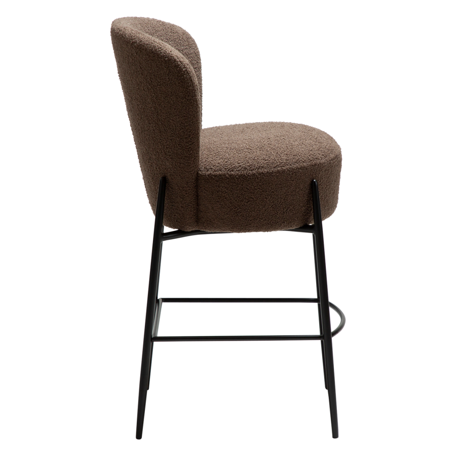 DANFORM Orbit counterstol, m. rygln og fodsttte - Major brun RPES boucléstof og sort stl