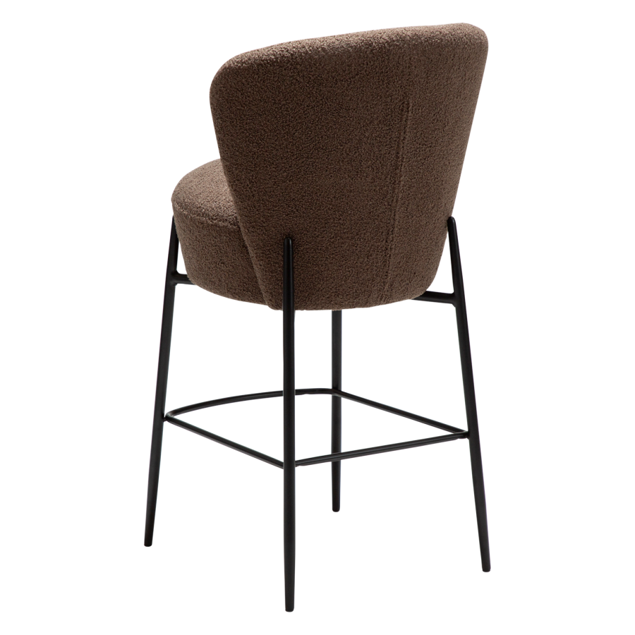 DANFORM Orbit counterstol, m. rygln og fodsttte - Major brun RPES boucléstof og sort stl