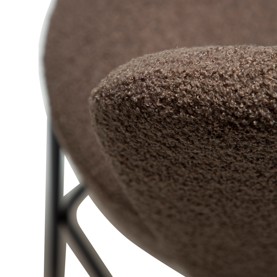 DANFORM Orbit counterstol, m. rygln og fodsttte - Major brun RPES boucléstof og sort stl