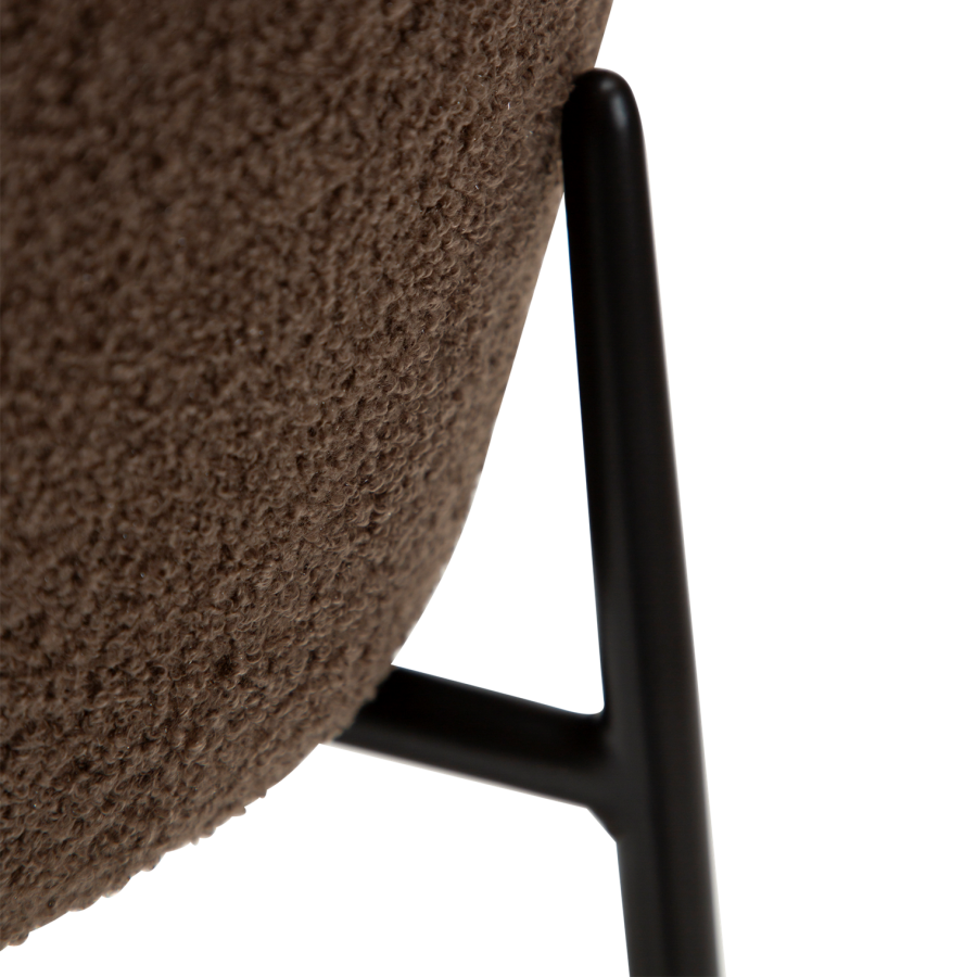 DANFORM Orbit counterstol, m. rygln og fodsttte - Major brun RPES boucléstof og sort stl