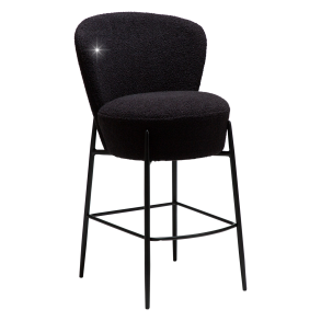 DANFORM Orbit counterstol, m. rygln og fodsttte - Obsidian sort RPES boucléstof glimmer/sort stl