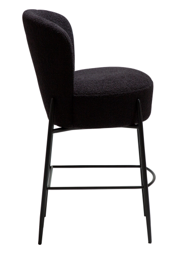 DANFORM Orbit counterstol, m. rygln og fodsttte - Obsidian sort RPES boucléstof glimmer/sort stl