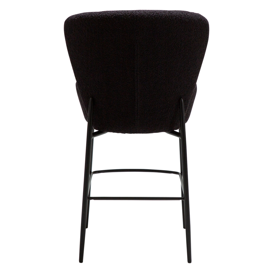 DANFORM Orbit counterstol, m. rygln og fodsttte - Obsidian sort RPES boucléstof glimmer/sort stl