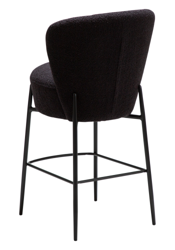 DANFORM Orbit counterstol, m. rygln og fodsttte - Obsidian sort RPES boucléstof glimmer/sort stl