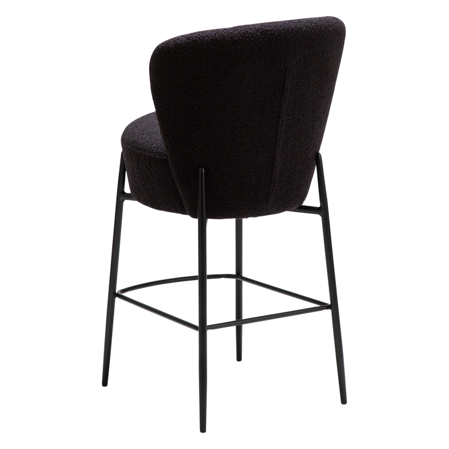 DANFORM Orbit counterstol, m. rygln og fodsttte - Obsidian sort RPES boucléstof glimmer/sort stl